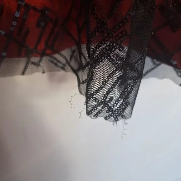 Jessica Howard Sequin Midi Dress Sleeveless Black Red Formal 16 W Womens - Picture 8 of 11